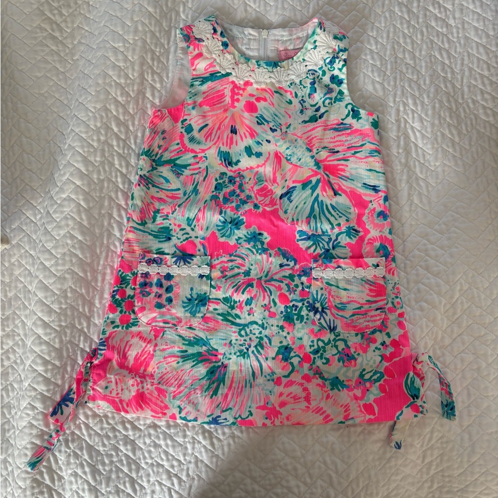 Lilly Pulitzer Kids Pink and Green Floral Shift dress